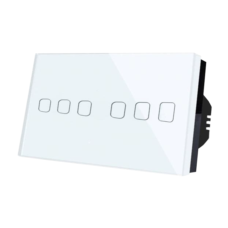 trend-6-gang-white-smart-touch-switch کلید شش پل سیمنت - تصویر 1